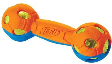 Игрушка для собак NERF 35170 Гантель 17,5 см  светящаяся 